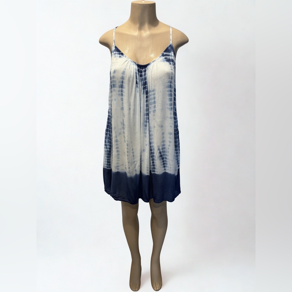 Elan Soft Blue & White Tie-Dye Slip Tank